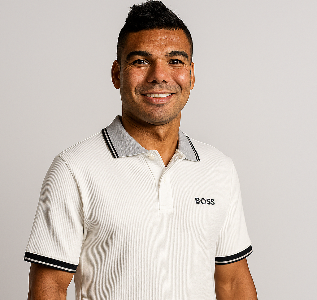 POLO CAMISERO BOSS / BLANCO / WAFFLE ACANALADA