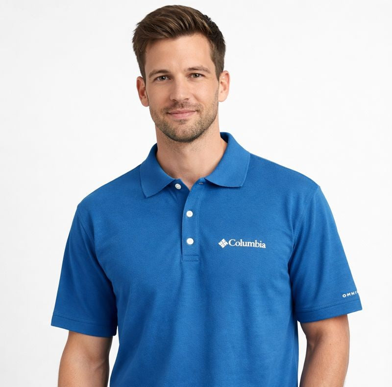 POLO CAMISERO CON RESPIRADOR COLUMBIA / AZUL