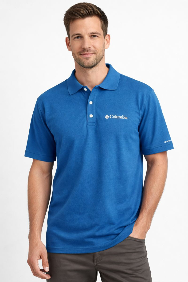POLO CAMISERO CON RESPIRADOR COLUMBIA / AZUL