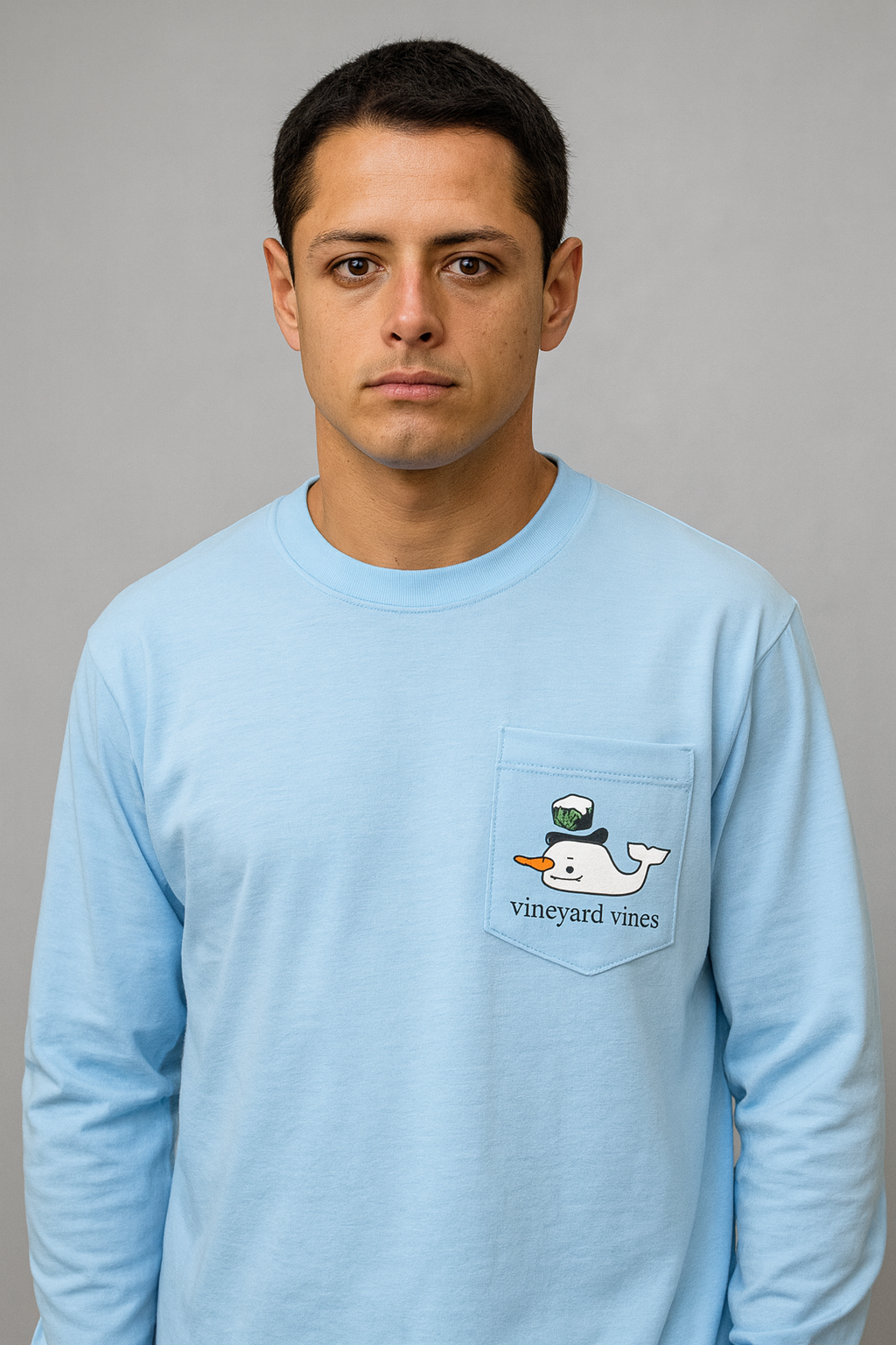 POLO MANGA LARGA VINEYARD  / CELESTE / MUÑECO DE NIEVE
