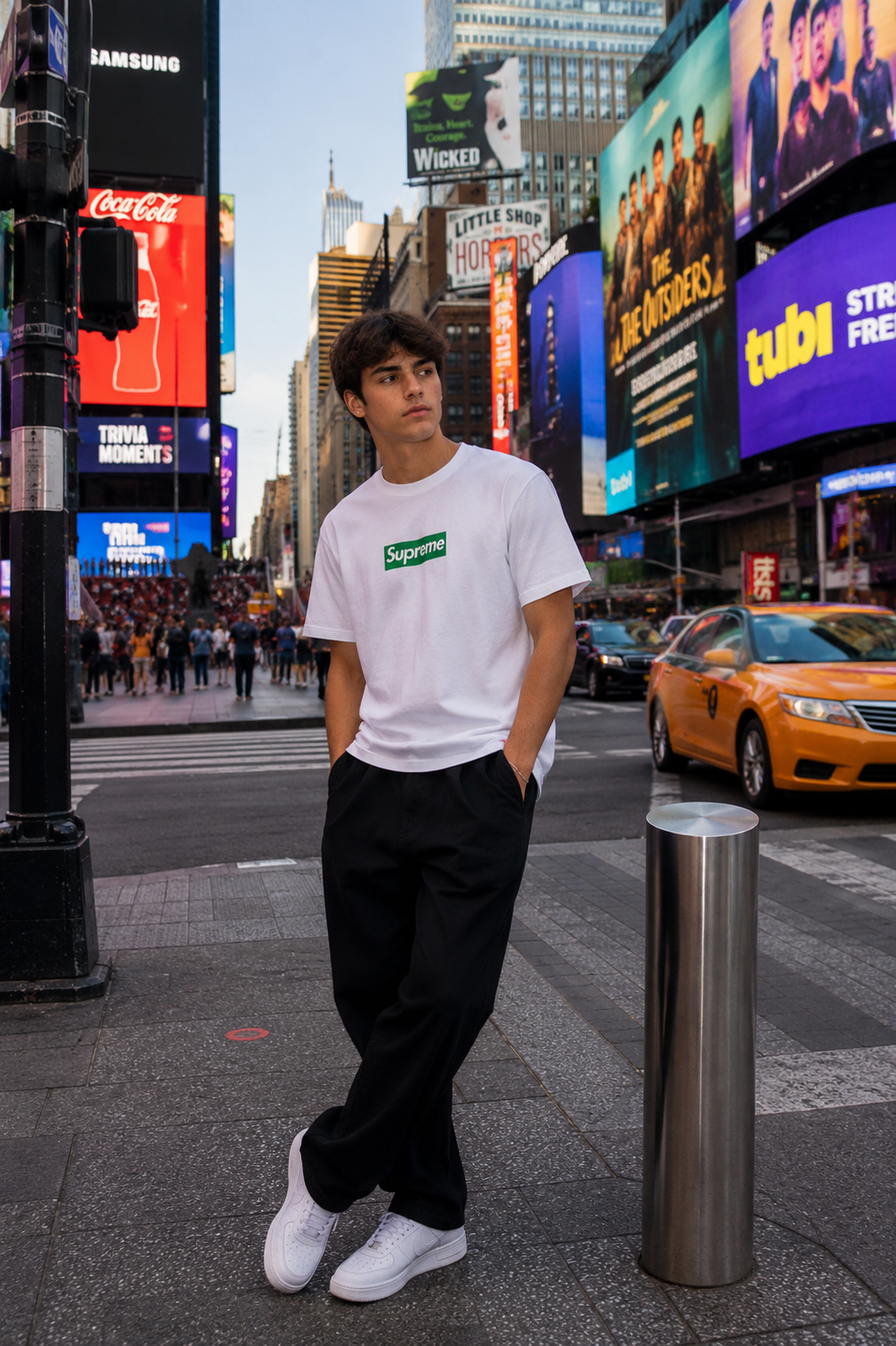 POLO SUPREME BLANCO / LOGO CLASICO VERDE