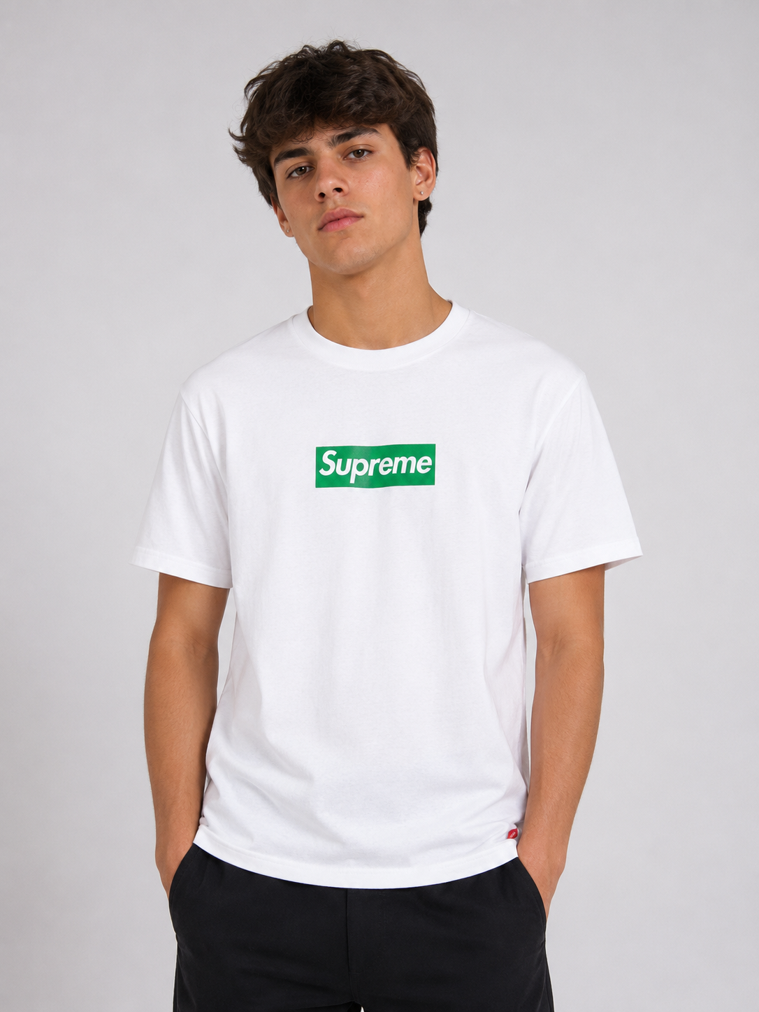 POLO SUPREME BLANCO / LOGO CLASICO VERDE