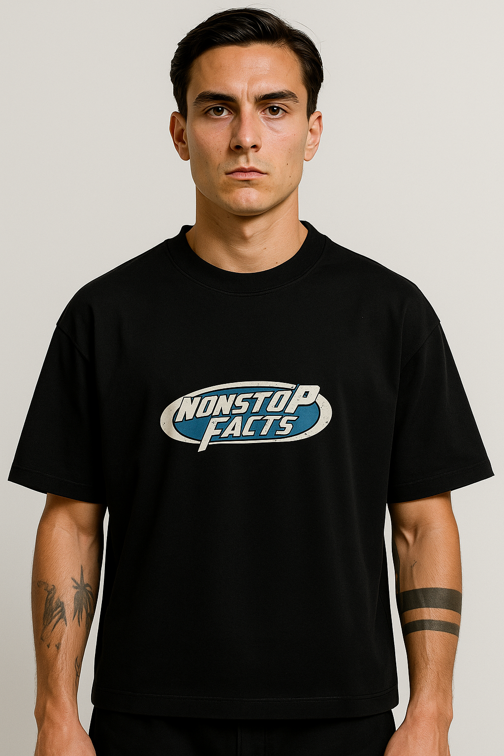 POLO BOXY FIT NTF / NEGRO / NOSTOP FACTS