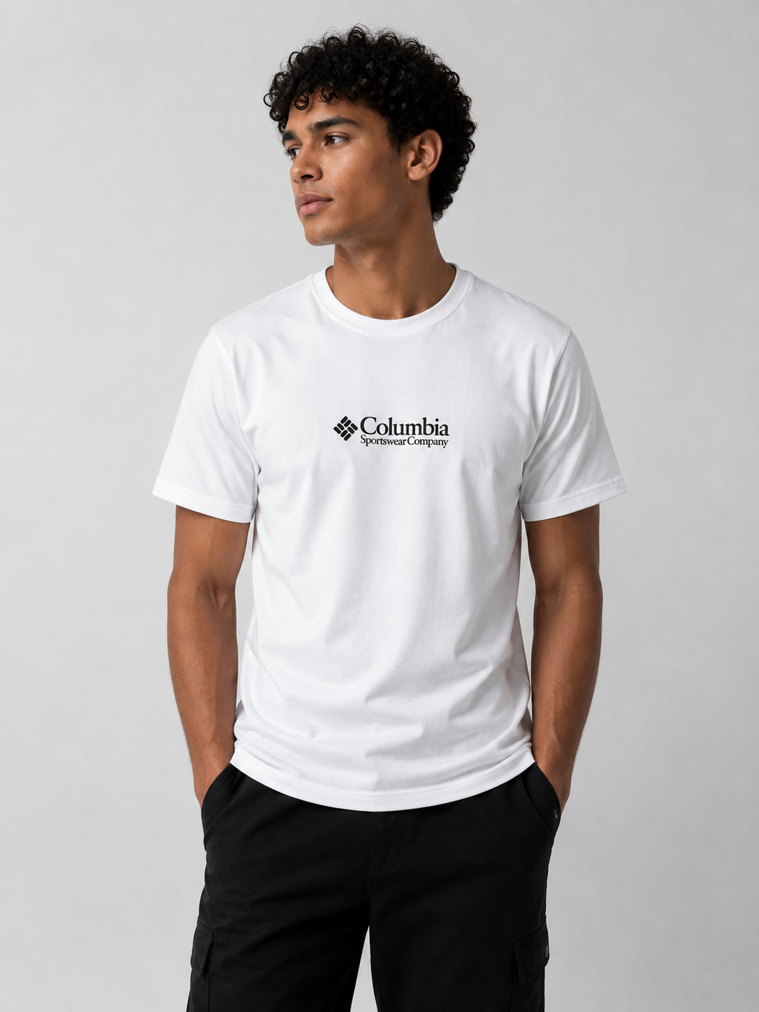 Polo Columbia blanco / Logo pecho Company