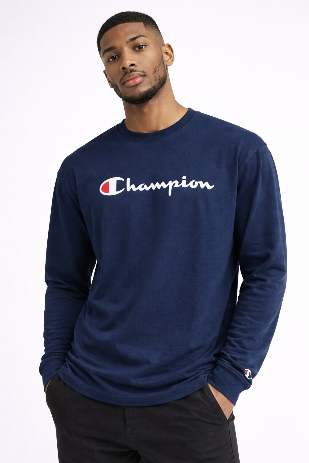 POLO MANGA LARGA CHAMPION / AZUL MARINO