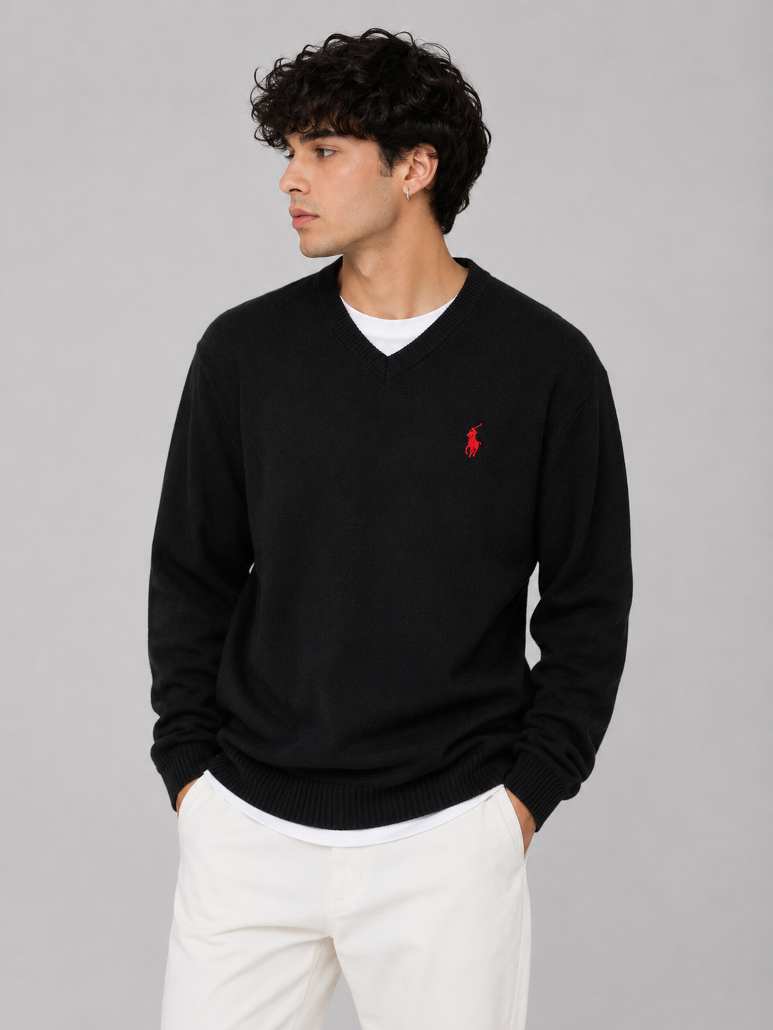 CHOMPA CUELLO V RALPH LAUREN / NEGRO