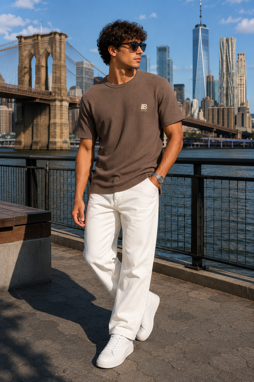 POLO BULTIGER WAFFLE CLASICO / MARRON CLARO / LOGO B