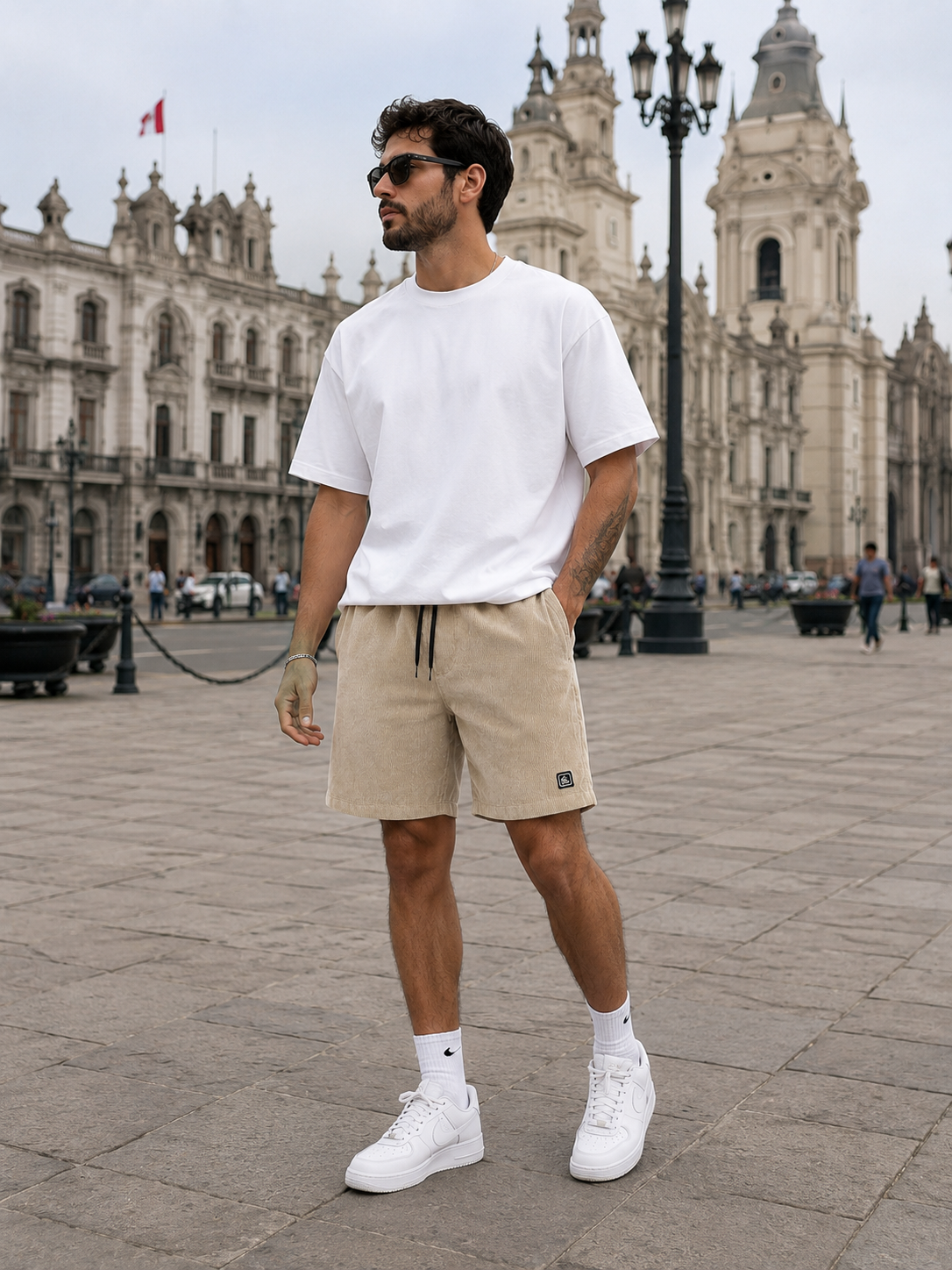 SHORT BULTIGER / BEIGE TEXTURA