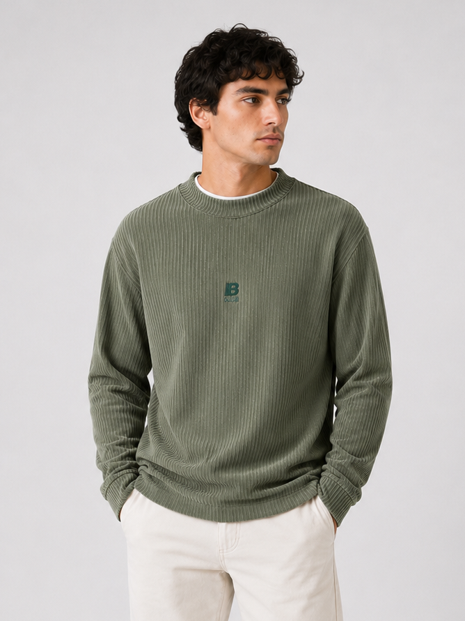 MANGA LARGA BULTIGER ACANALADA / VERDE OLIVO