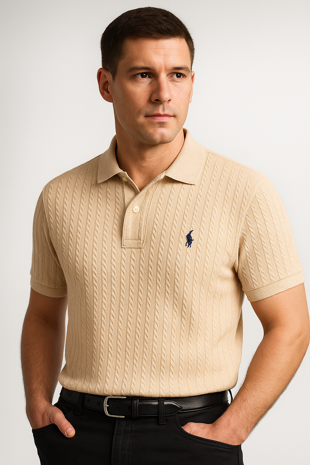 POLO CAMISERO RALPH LAUREN / BEIGE / TEJIDO