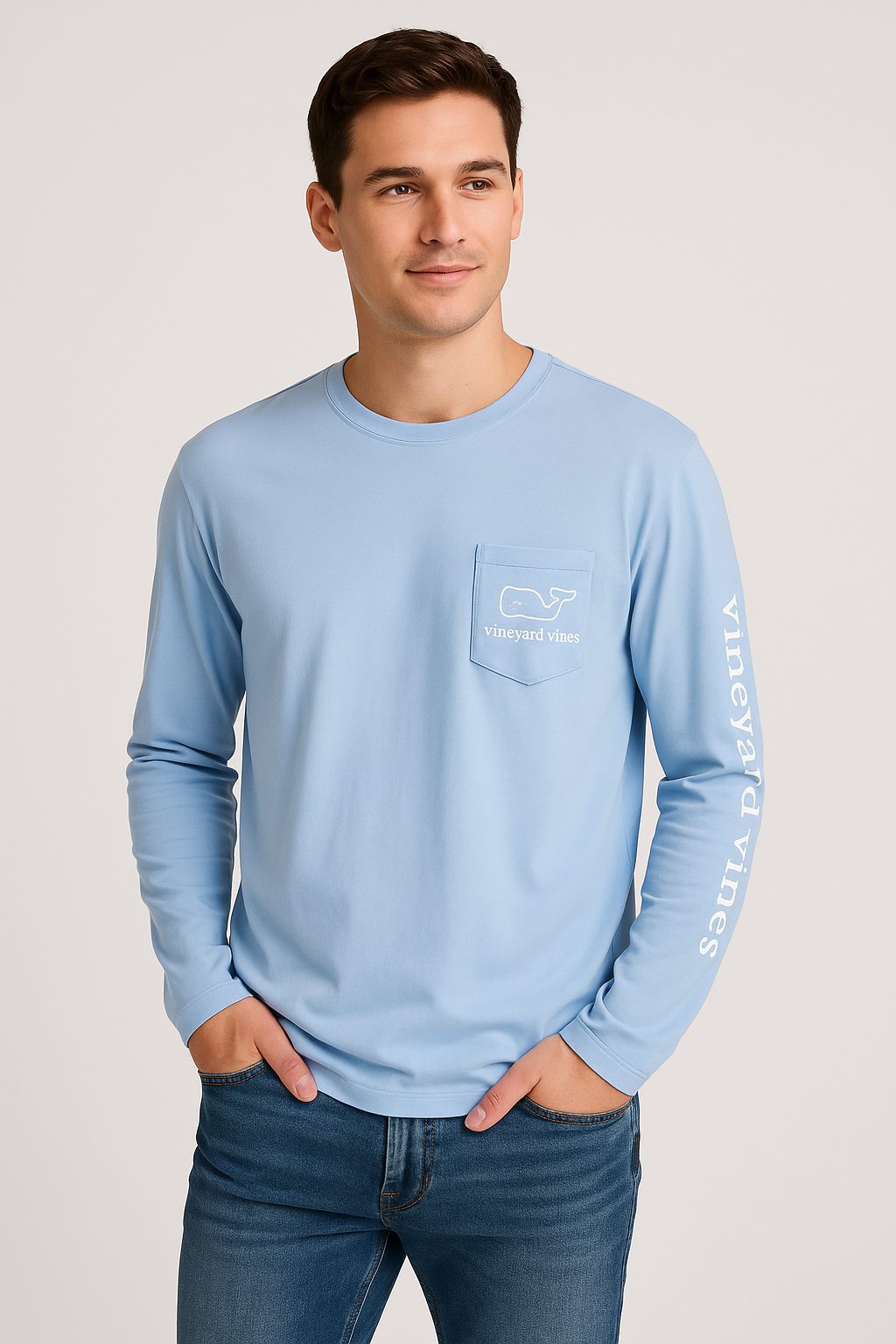 Manga larga Vineyard ceste / logo blanco